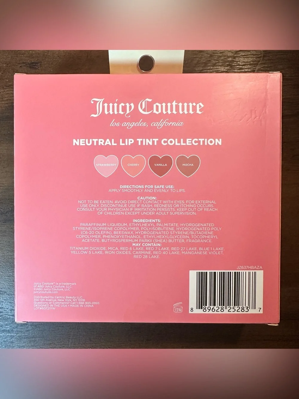 Juicy Couture 4 Piece Neutral Tinted Lip Butter Collection With Charm NEW